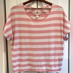 VS pink and white stripped cropped style t-shirt!